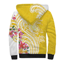 Aloha Oahu Island Personalized Sherpa Hoodie Yellow Dreamy Turtle LT7 - Polynesian Pride
