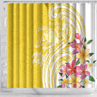 Aloha Oahu Island Personalized Shower Curtain Yellow Dreamy Turtle