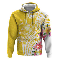 Aloha Oahu Island Personalized Zip Hoodie Yellow Dreamy Turtle