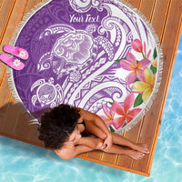 Aloha Kauai Island Personalized Beach Blanket Lilac Dreamy Turtle LT7 - Polynesian Pride