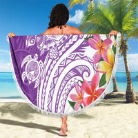 Aloha Kauai Island Personalized Beach Blanket Lilac Dreamy Turtle LT7 - Polynesian Pride