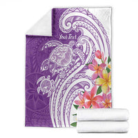 Aloha Kauai Island Personalized Blanket Lilac Dreamy Turtle LT7 - Polynesian Pride