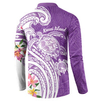 Aloha Kauai Island Personalized Button Sweatshirt Lilac Dreamy Turtle LT7 - Polynesian Pride