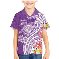 Aloha Kauai Island Personalized Family Matching Mermaid Dress and Hawaiian Shirt Lilac Dreamy Turtle
