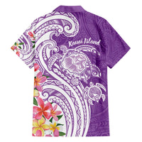 Aloha Kauai Island Personalized Family Matching Short Sleeve Bodycon Dress and Hawaiian Shirt Lilac Dreamy Turtle