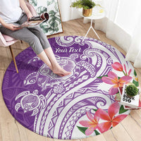 Aloha Kauai Island Personalized Round Carpet Lilac Dreamy Turtle