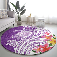 Aloha Kauai Island Personalized Round Carpet Lilac Dreamy Turtle