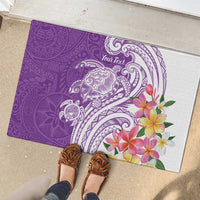 Aloha Kauai Island Personalized Rubber Doormat Lilac Dreamy Turtle LT7 - Polynesian Pride