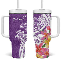 Aloha Kauai Island Personalized Tumbler With Handle Lilac Dreamy Turtle