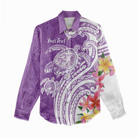Aloha Kauai Island Personalized Women Casual Shirt Lilac Dreamy Turtle