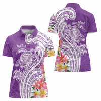 Aloha Kauai Island Personalized Women Polo Shirt Lilac Dreamy Turtle