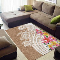 Aloha Ni’ihau Island Personalized Area Rug Beige Dreamy Turtle