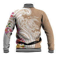 Aloha Niihau Island Personalized Baseball Jacket Beige Dreamy Turtle LT7 - Polynesian Pride