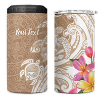 Aloha Niihau Island Personalized 4 in 1 Can Cooler Tumbler Beige Dreamy Turtle LT7 One Size: 16 oz Beige - Polynesian Pride