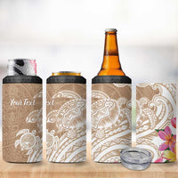 Aloha Niihau Island Personalized 4 in 1 Can Cooler Tumbler Beige Dreamy Turtle LT7 - Polynesian Pride