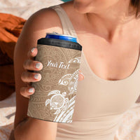 Aloha Niihau Island Personalized 4 in 1 Can Cooler Tumbler Beige Dreamy Turtle LT7 - Polynesian Pride