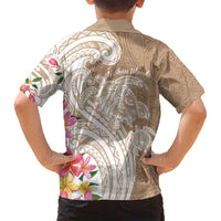 Aloha Ni’ihau Island Personalized Family Matching Puletasi and Hawaiian Shirt Beige Dreamy Turtle