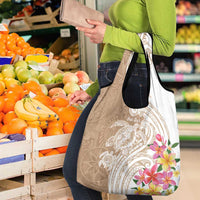 Aloha Ni’ihau Island Personalized Grocery Bag Beige Dreamy Turtle