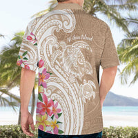 Aloha Niihau Island Personalized Hawaiian Shirt Beige Dreamy Turtle LT7 - Polynesian Pride