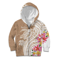 Aloha Ni’ihau Island Personalized Kid Hoodie Beige Dreamy Turtle