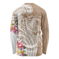 Aloha Niihau Island Personalized Long Sleeve Shirt Beige Dreamy Turtle LT7 - Polynesian Pride