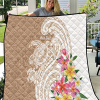 Aloha Ni’ihau Island Personalized Quilt Beige Dreamy Turtle
