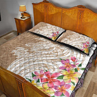 Aloha Niihau Island Personalized Quilt Bed Set Beige Dreamy Turtle LT7 - Polynesian Pride