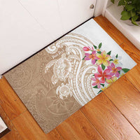 Aloha Niihau Island Personalized Rubber Doormat Beige Dreamy Turtle LT7 - Polynesian Pride