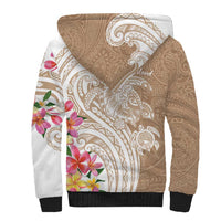 Aloha Niihau Island Personalized Sherpa Hoodie Beige Dreamy Turtle LT7 - Polynesian Pride