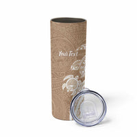 Aloha Ni’ihau Island Personalized Skinny Tumbler Beige Dreamy Turtle