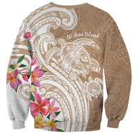 Aloha Niihau Island Personalized Sweatshirt Beige Dreamy Turtle LT7 - Polynesian Pride