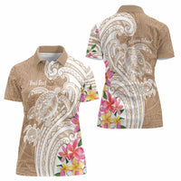 Aloha Ni’ihau Island Personalized Women Polo Shirt Beige Dreamy Turtle