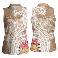 Aloha Ni’ihau Island Personalized Women Sleeveless Polo Shirt Beige Dreamy Turtle