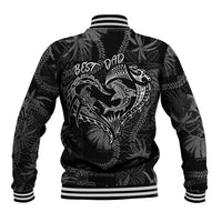 Hawaii Father's Day Vintage Lei Baseball Jacket Hauoli la Makuakane - Black LT7 - Polynesian Pride
