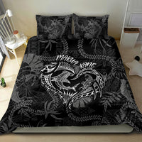 Hawaii Father's Day Vintage Lei Bedding Set Hauoli la Makuakane - Black LT7 - Polynesian Pride