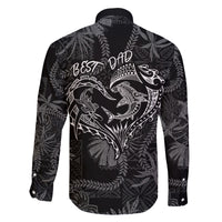 Hawaii Father's Day Vintage Lei Family Matching Puletasi and Hawaiian Shirt Hauoli la Makuakane - Black