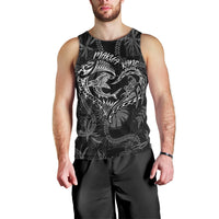 Hawaii Father's Day Vintage Lei Men Tank Top Hauoli la Makuakane - Black LT7 - Polynesian Pride