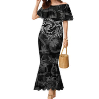 Hawaii Father's Day Vintage Lei Mermaid Dress Hauoli la Makuakane - Black LT7 Women Black - Polynesian Pride