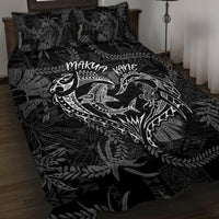 Hawaii Father's Day Vintage Lei Quilt Bed Set Hauoli la Makuakane - Black LT7 Black - Polynesian Pride