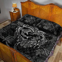 Hawaii Father's Day Vintage Lei Quilt Bed Set Hauoli la Makuakane - Black LT7 - Polynesian Pride