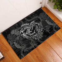 Hawaii Father's Day Vintage Lei Rubber Doormat Hauoli la Makuakane - Black LT7 Black - Polynesian Pride
