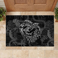 Hawaii Father's Day Vintage Lei Rubber Doormat Hauoli la Makuakane - Black LT7 - Polynesian Pride