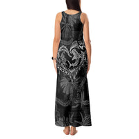 Hawaii Father's Day Vintage Lei Tank Maxi Dress Hauoli la Makuakane - Black LT7 - Polynesian Pride