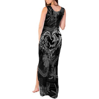 Hawaii Father's Day Vintage Lei Tank Maxi Dress Hauoli la Makuakane - Black LT7 - Polynesian Pride