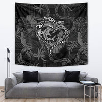 Hawaii Father's Day Vintage Lei Tapestry Hauoli la Makuakane - Black LT7 Black - Polynesian Pride