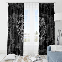 Hawaii Father's Day Vintage Lei Window Curtain Hauoli la Makuakane - Black LT7 - Polynesian Pride