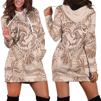 Hawaii Father's Day Vintage Lei Hoodie Dress Hauoli la Makuakane - Beige