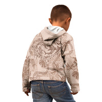 Hawaii Father's Day Vintage Lei Kid Hoodie Hauoli la Makuakane - Beige LT7