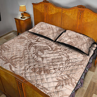 Hawaii Father's Day Vintage Lei Quilt Bed Set Hauoli la Makuakane - Beige LT7 - Polynesian Pride