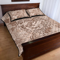 Hawaii Father's Day Vintage Lei Quilt Bed Set Hauoli la Makuakane - Beige LT7 - Polynesian Pride
